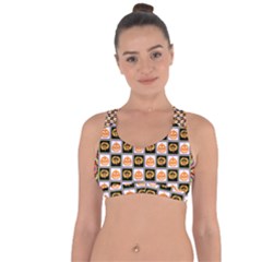 Chess Halloween Pattern Cross String Back Sports Bra by Ndabl3x