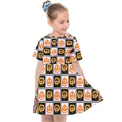 Chess Halloween Pattern Kids  Sailor Dress by Ndabl3x