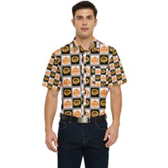 Chess Halloween Pattern Men s Short Sleeve Pocket Shirt  by Ndabl3x