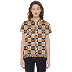 Chess Halloween Pattern Short Sleeve Pocket Shirt by Ndabl3x