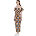 Chess Halloween Pattern Bardot Ruffle jumpsuit View2