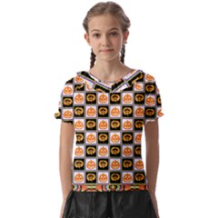 Chess Halloween Pattern Kids  Frill Chiffon Blouse by Ndabl3x