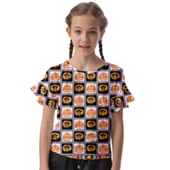 Chess Halloween Pattern Kids  Cut Out Flutter Sleeves by Ndabl3x