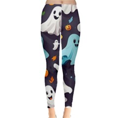 Ghost Pumpkin Scary Everyday Leggings  by Ndabl3x