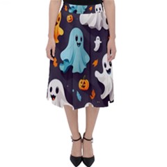 Ghost Pumpkin Scary Classic Midi Skirt by Ndabl3x