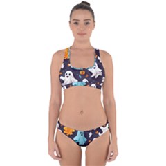 Ghost Pumpkin Scary Cross Back Hipster Bikini Set by Ndabl3x