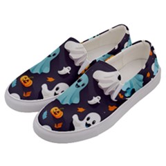 Ghost Pumpkin Scary Men s Canvas Slip Ons by Ndabl3x