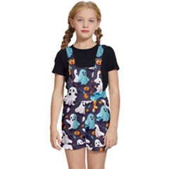 Ghost Pumpkin Scary Kids  Short Overalls by Ndabl3x