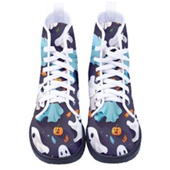 Ghost Pumpkin Scary Men s High-top Canvas Sneakers