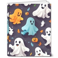 Ghost Pumpkin Scary 8  X 10  Hardcover Notebook