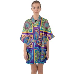 October 31 Halloween Half Sleeve Satin Kimono  by Ndabl3x