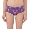 Skull Halloween Pattern Mid-Waist Bikini Bottoms View1