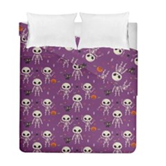 Skull Halloween Pattern Duvet Cover Double Side (full/ Double Size) by Ndabl3x