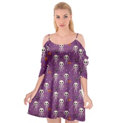 Skull Halloween Pattern Cutout Spaghetti Strap Chiffon Dress by Ndabl3x