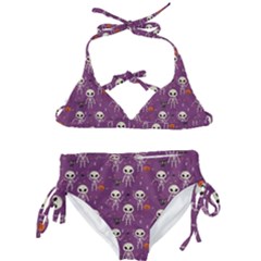 Skull Halloween Pattern Kids  Classic Bikini Set by Ndabl3x