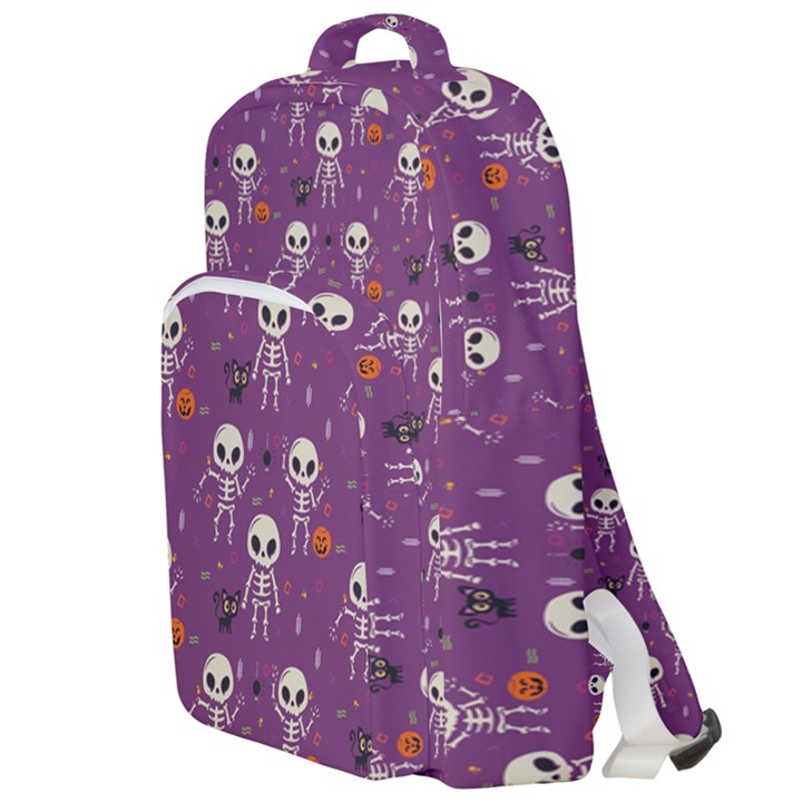 Skull Halloween Pattern Double Compartment Backpack