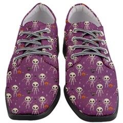 Skull Halloween Pattern Women Heeled Oxford Shoes by Ndabl3x