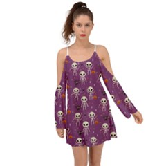 Skull Halloween Pattern Boho Dress by Ndabl3x