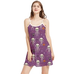 Skull Halloween Pattern Summer Frill Dress by Ndabl3x