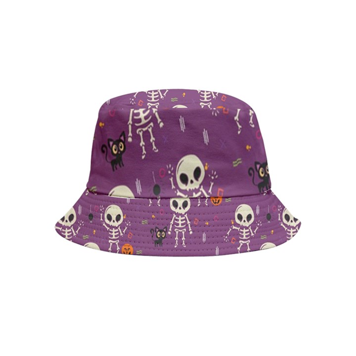 Skull Halloween Pattern Bucket Hat (Kids)