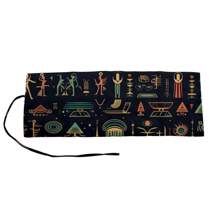 Hieroglyphs Space Roll Up Canvas Pencil Holder (S)