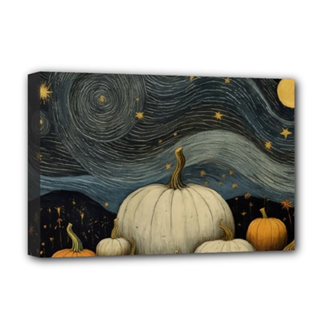 Pumpkin Halloween Deluxe Canvas 18  X 12  (stretched) by Ndabl3x