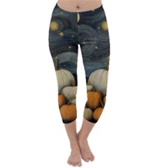 Pumpkin Halloween Capri Winter Leggings 