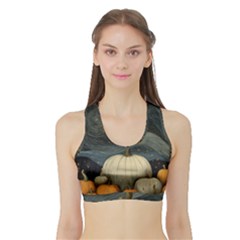 Pumpkin Halloween Sports Bra With Border by Ndabl3x