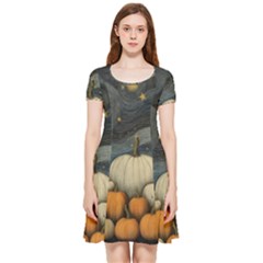 Pumpkin Halloween Inside Out Cap Sleeve Dress by Ndabl3x