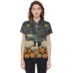 Pumpkin Halloween Short Sleeve Pocket Shirt by Ndabl3x