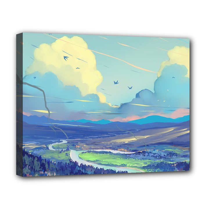 Digital Art Fantasy Landscape Canvas 14  x 11  (Stretched)