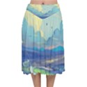 Digital Art Fantasy Landscape Velvet Flared Midi Skirt View1