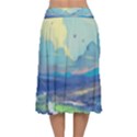 Digital Art Fantasy Landscape Velvet Flared Midi Skirt View2