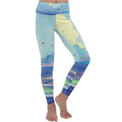 Digital Art Fantasy Landscape Kids  Lightweight Velour Classic Yoga Leggings by uniart180623