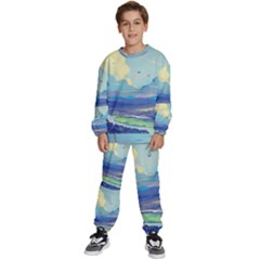 Digital Art Fantasy Landscape Kids  Sweatshirt Set by uniart180623