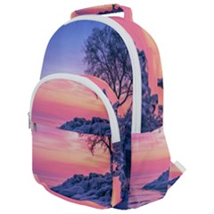 Tree Nature Plant Outdoors Ice Toronto Scenery Snow Rounded Multi Pocket Backpack by uniart180623