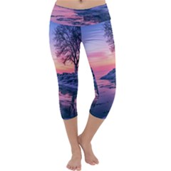 Tree Nature Plant Outdoors Ice Toronto Scenery Snow Capri Yoga Leggings by uniart180623