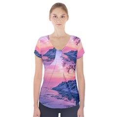 Tree Nature Plant Outdoors Ice Toronto Scenery Snow Short Sleeve Front Detail Top by uniart180623