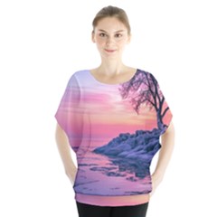 Tree Nature Plant Outdoors Ice Toronto Scenery Snow Batwing Chiffon Blouse