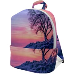 Tree Nature Plant Outdoors Ice Toronto Scenery Snow Zip Up Backpack by uniart180623