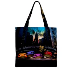 Teenage Mutant Ninja Turtles Leonardo Raphael Michelangelo Donatello Zipper Grocery Tote Bag by Sarkoni