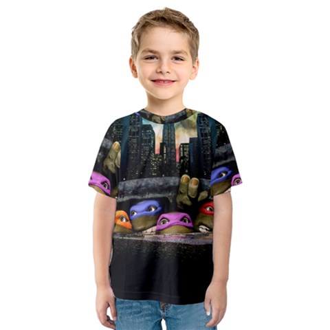 Teenage Mutant Ninja Turtles Leonardo Raphael Michelangelo Donatello Kids  Sport Mesh T-shirt by Sarkoni