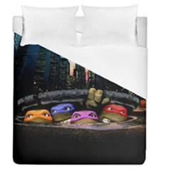 Teenage Mutant Ninja Turtles Leonardo Raphael Michelangelo Donatello Duvet Cover (queen Size) by Sarkoni