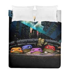 Teenage Mutant Ninja Turtles Leonardo Raphael Michelangelo Donatello Duvet Cover Double Side (full/ Double Size) by Sarkoni