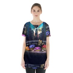 Teenage Mutant Ninja Turtles Leonardo Raphael Michelangelo Donatello Skirt Hem Sports Top by Sarkoni