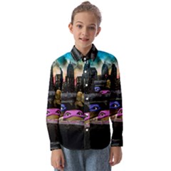 Teenage Mutant Ninja Turtles Leonardo Raphael Michelangelo Donatello Kids  Long Sleeve Shirt by Sarkoni