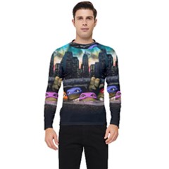 Teenage Mutant Ninja Turtles Leonardo Raphael Michelangelo Donatello Men s Long Sleeve Rash Guard by Sarkoni