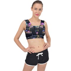 Teenage Mutant Ninja Turtles Leonardo Raphael Michelangelo Donatello V-back Sports Bra by Sarkoni