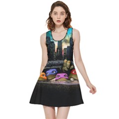 Teenage Mutant Ninja Turtles Leonardo Raphael Michelangelo Donatello Inside Out Reversible Sleeveless Dress by Sarkoni