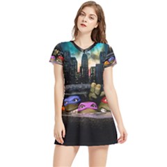 Teenage Mutant Ninja Turtles Leonardo Raphael Michelangelo Donatello Women s Sports Skirt by Sarkoni